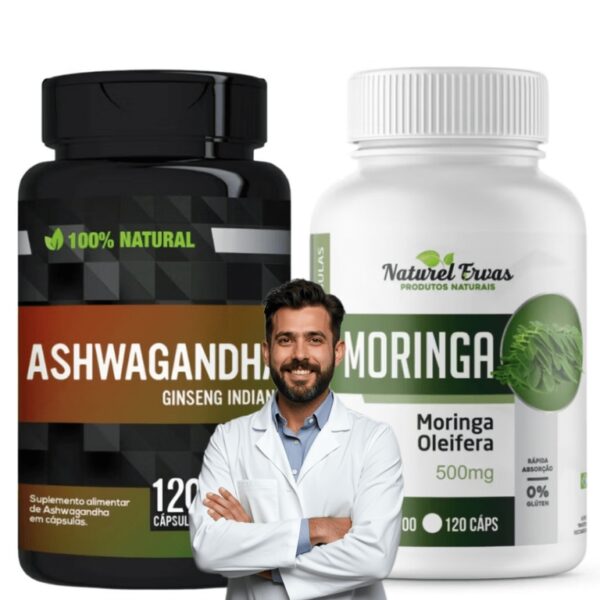 KIT Ashuaganda + Moringa 🌿 (SUPER DESCONTO)