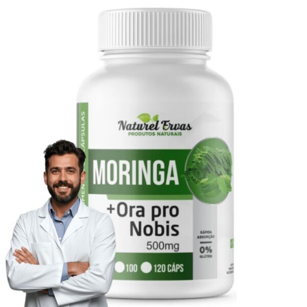 MORINGA + ORA-PRO-NOBIS (120 CÁPSULAS, TRATAMENTO DE 2 MESES)