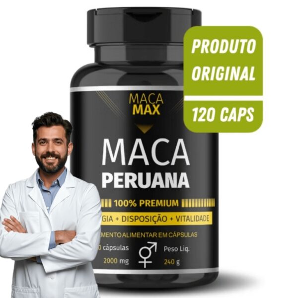 MACA PERUANA – Maca Max 120 Cápsulas 2000mg 100% Premium - Super Oferta